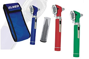 Conventional mini otoscope with plastic handle